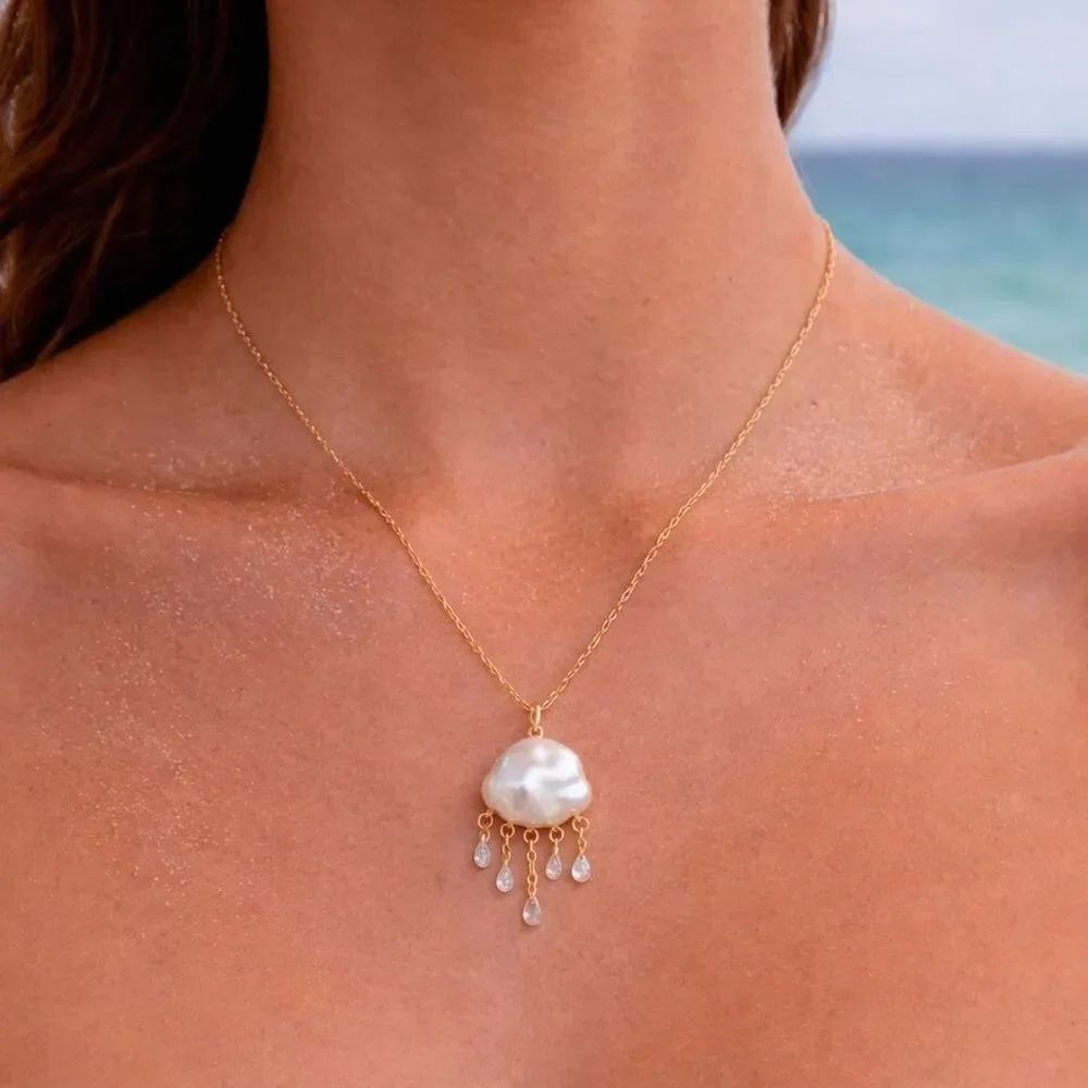 pearl drop necklace D25